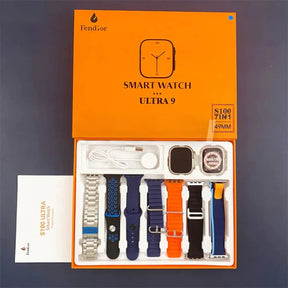 Smartwatch Serie 9 Ultra A prova d'áqua + Kit 7 Pulseiras