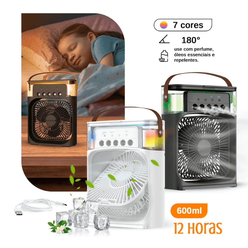 Mini Climatizador de Ar - Água  e Gelo Hourstech™ - Allport Shop