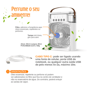 Mini Climatizador de Ar - Água  e Gelo Hourstech™ - Allport Shop