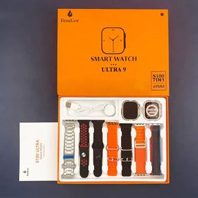 Smartwatch Serie 9 Ultra A prova d'áqua + Kit 7 Pulseiras