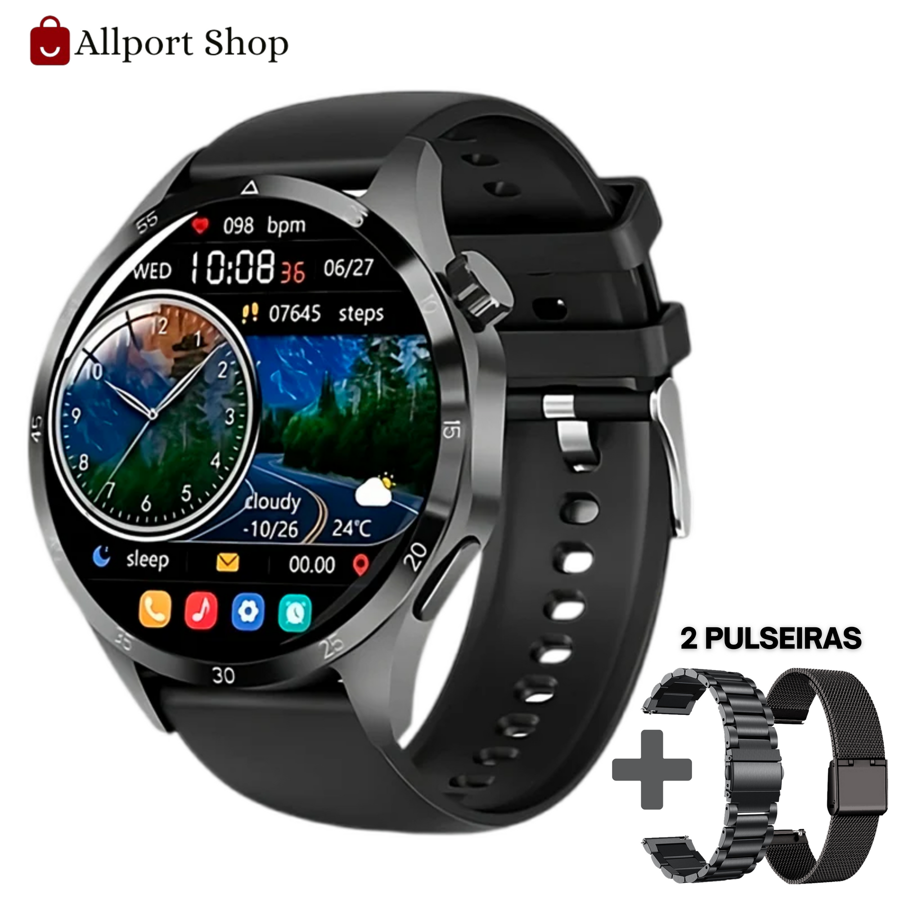 Smartwatch Gambit Apollo - GT4 PRO + Pulseiras