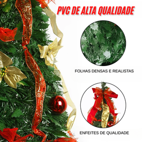 Oferta BLACK FRIDAY | Árvore de Natal Retrátil com enfeites e luzes (+ Brinde EXCLUSIVO)