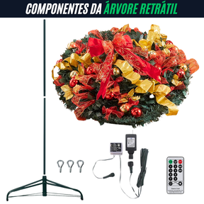 Oferta BLACK FRIDAY | Árvore de Natal Retrátil com enfeites e luzes (+ Brinde EXCLUSIVO)