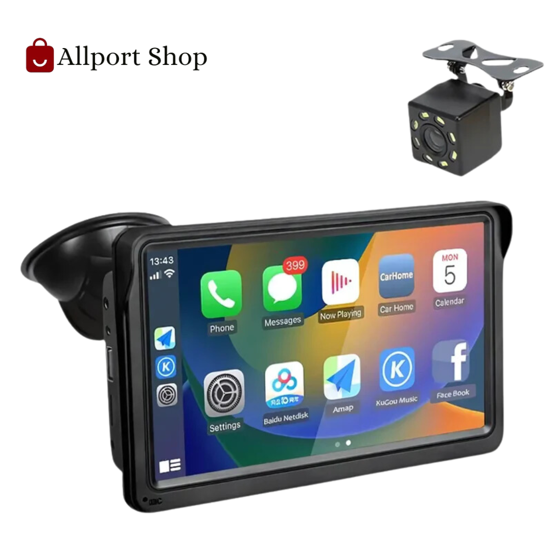 Tela Multimídia com CarPlay MaxTela Pro 7" + 🎁 Câmera de Ré - Allportshope