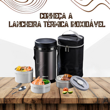 Lancheira Térmica Inoxidável - COMPRE 1 LEVE 4 ou 8 MARMITEX DE BRINDE - Allport Shop