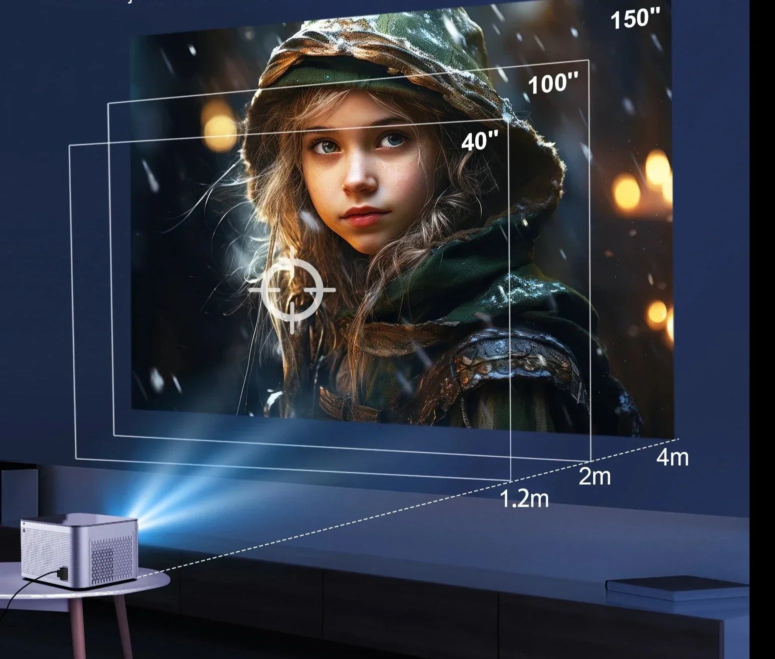 Projetor Hy350 Vision 4k Smart - Até 150 Polegadas