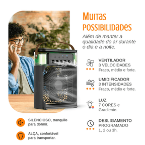 Mini Climatizador de Ar - Água  e Gelo Hourstech™ - Allport Shop